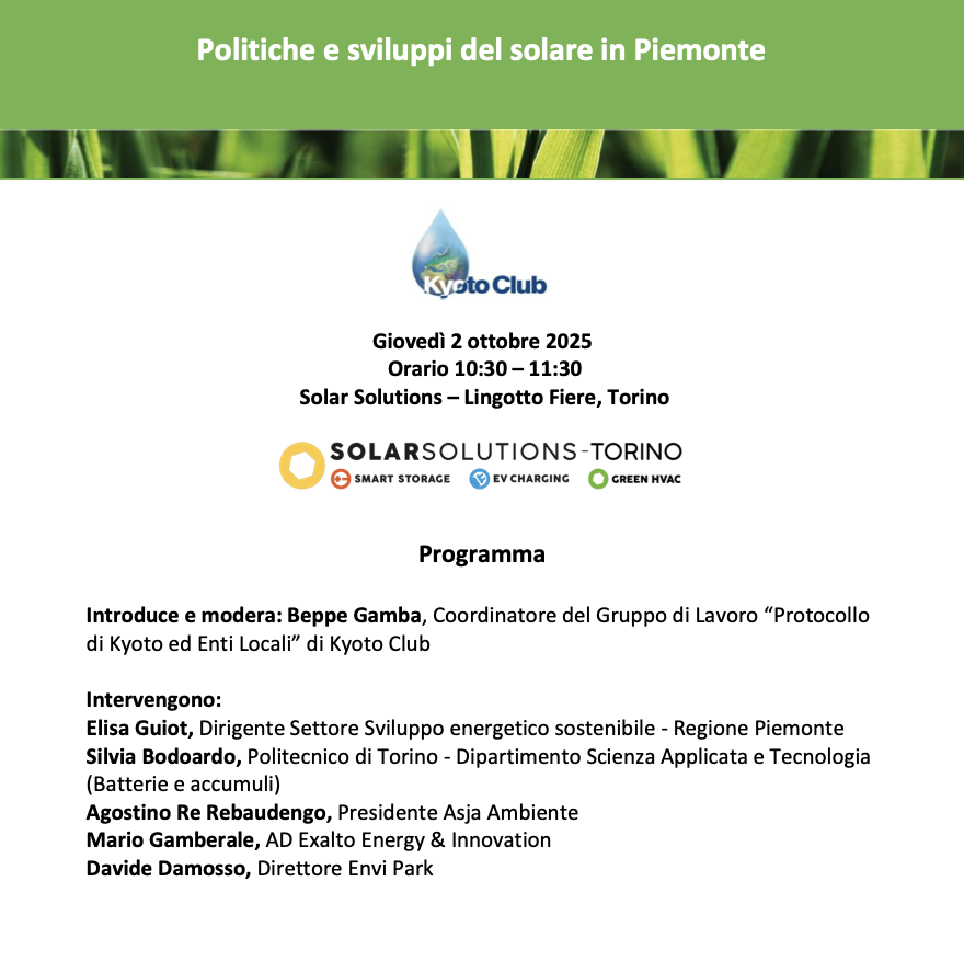 Politiche e sviluppi del solare in Piemonte